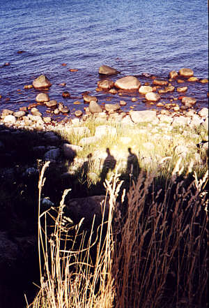 Drei Schatten an der Steilküste